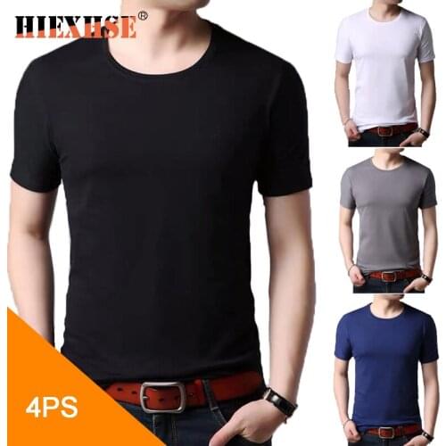 2020 HIEXHSE Brand Clothing 16 colors Men T Shirt Fitness T-shirts Mens neck Man T-shirt For Male Tshirts M-4XL Free Shipping