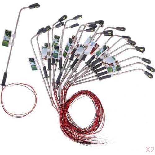 40pcs 1:100 HO Scale Model Railway Layout Lamppost Street Park Lights
