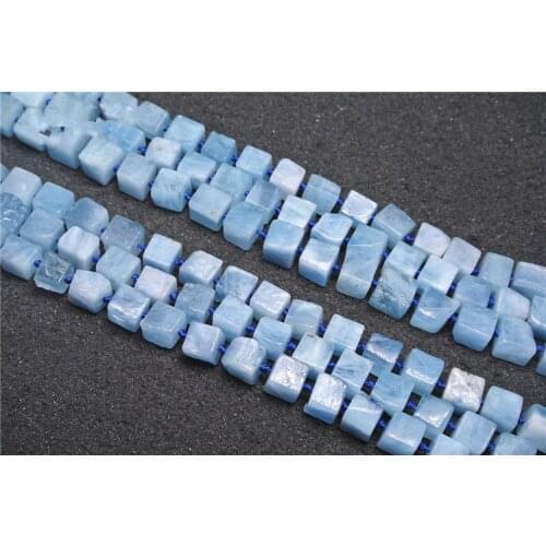 Aquamarine blue square 10mm 15" for DIY jewelry making loose beads FPPJ wholesale beads nature gem stone