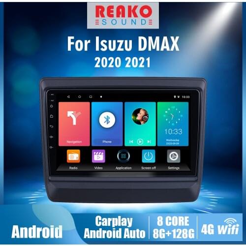 REAKOSOUND For Isuzu DMAX 2020 2021 2 Din Car Radio Android 8.1 9 inch GPS Navigation Multimedia Player Head Unit With Frame