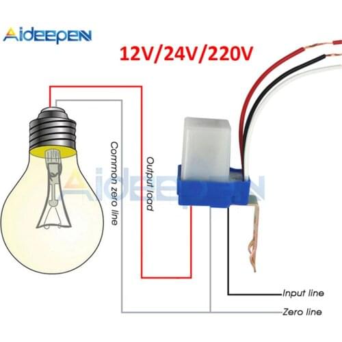 AC 220V DC 12V 24V Automatic Auto On Off Photocell Street Light Switch 50-60Hz 10A Photo Control Photoswitch Sensor Switch