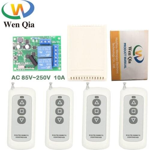 433MHz Wireless Universal Remote Control AC 220V 10Amp 2200W 2CH rf Relay Receiver and Transmitter for control Motor