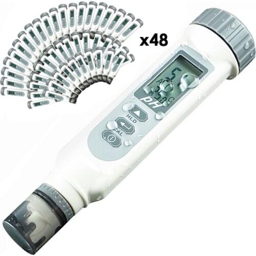 48 pieces x Digital Waterproof Pentype pH Meter Tester Auto calibration + pH Powders pH4.01 pH7.00 & pH10.01,lot of 48