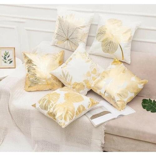 Bronzing Cushion Cover Gold Foil Printed Geometric Throw Pillow case Decorative 45 * 45 cm