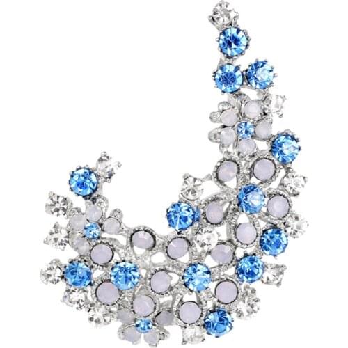 Elegant Jewelry Flower Shiny Rhinestone Womens Scarf Brooch Pin Accessory Gift Hijab Scarf Broches Coat Sweater Wedding Clips