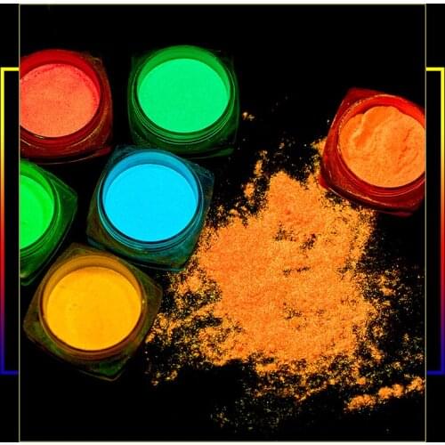 Fluorescent Nail Powder Neon Phosphor Colorful Nail Art Glitter Pigment Longest Lasting 3D Glow Luminous Dust Decorations