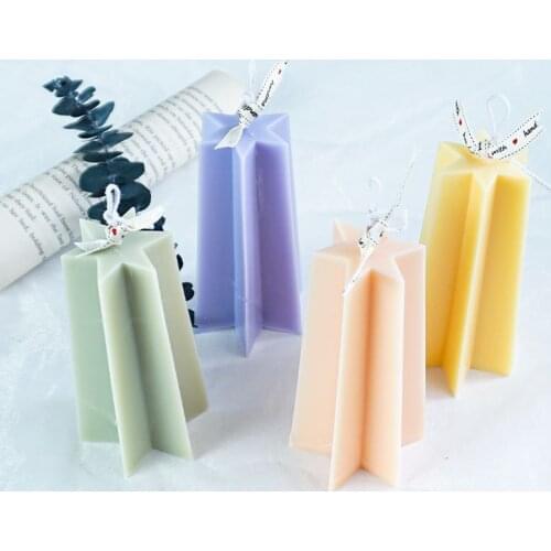 DIY 3D six-pointed star pillar candle mold acrylic transparent mold scented candle making DIY Christmas Home decor