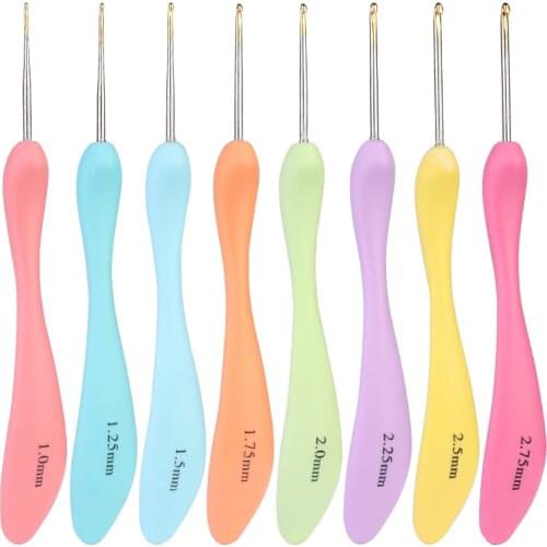 KAOBUY 14 Sizes Crochet Hooks Set Multicolor Aluminum Crochet Hooks Needles Yarn Knitting Sewing Hooks