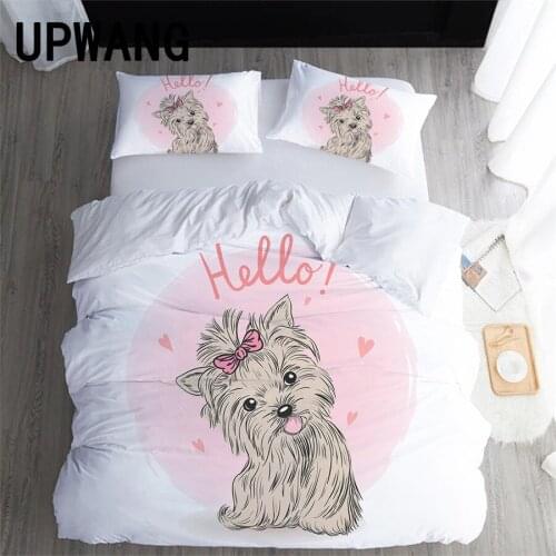 UPWANG 3D Bedding Set Cute Dog Printed Duvet/Quilt Cover Set Bedcloth with Pillowcase Bed Set Home Textiles #DOG01