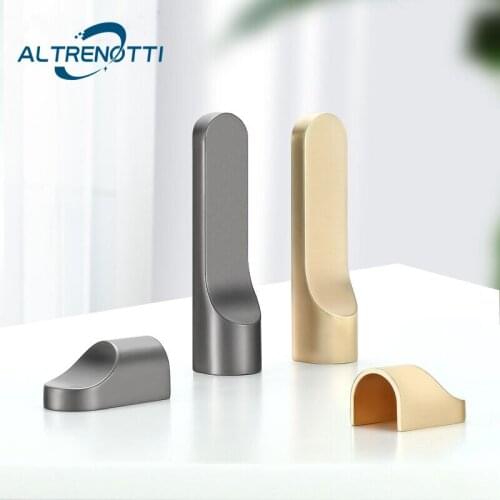 Creative Furniture Handle Zinc Alloy Modern Gray Gold Nordic Kitchen Wardrobe Knob Cupboard Drawer Cabinet Door Pull Hardware