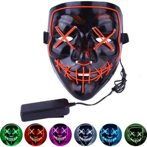 Halloween Mask LED Light Party Rave Masks Light Great Funny Masks Festival Cosplay Costume light Supplies Glow In Dark