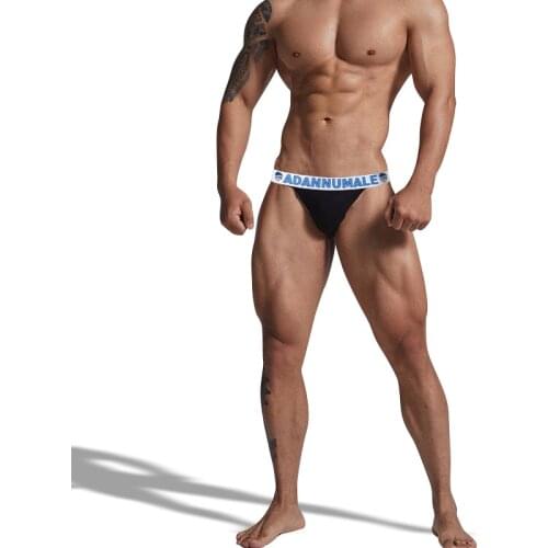 ADANNU Men Underwear Gay Thongs Male Jockstrap Cotton Fashion Sexy Panties Double Layer Cartoon Elastic Man Underpants AD7102