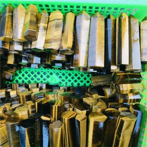 Natural Tiger Eye Crystal Point Healing Stone Quartz Crystal Wand Crafts Mineral for Home Decoration Ornaments DIY Gift