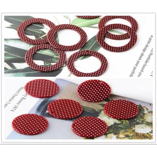 Newest 26mm 40mm color dots printing geometry rounds shape resin beads diy jewelry earring/garment pendants accessory