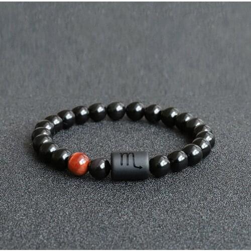 2021 new 12 constellation obsidian beads bracelet couples beaded constellation bracelets for men and women