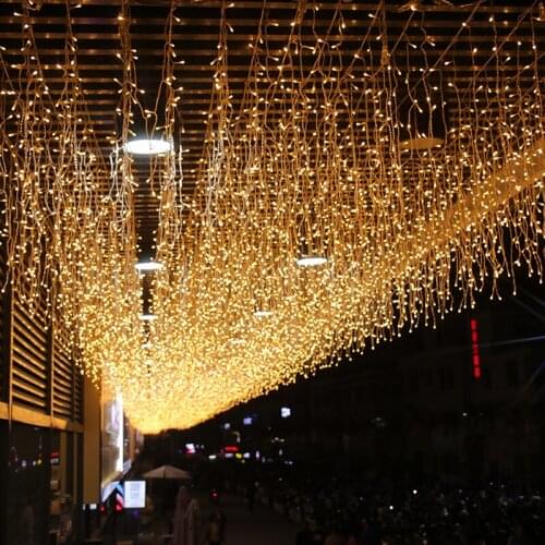 New Year Safety Voltage Curtain Icicle String Fairy Garland Light Led For Christmas Outdoor Parti Decoration