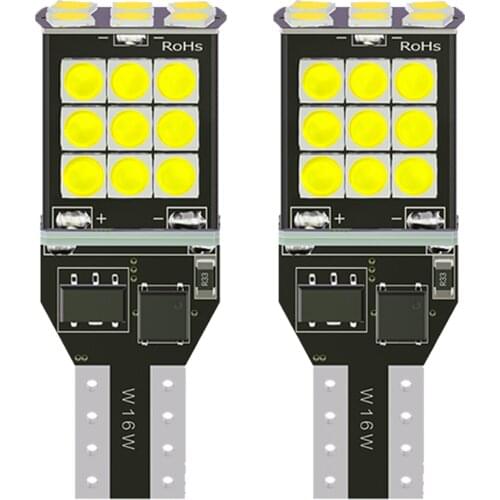 2pcs NEW T15 921 W16W WY16W Super Bright 2100Lm LED Car Tail Bulbs Additional Brake Lights Auto Backup Reverse Lamp Turn Signals