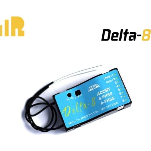 FrSky Delta-8 2.4Ghz 8CH Multi-Brand Receiver ACCST D8/V8 Futaba S-FHSS/FHSS Hitec AFHSS Compatible