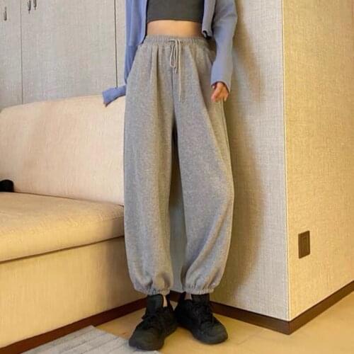 Harajuku Gray Sweatpants for Women Autumn Korean Fashion Cargo Pants Women Casual Loose Harem Pants Female Joggers