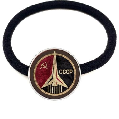 CCCP Soviet Badges Russia Hairbands Space Flight Universe USSR Soviet Communism Symbol Charm Hair Jewelry For Women Girls Gift