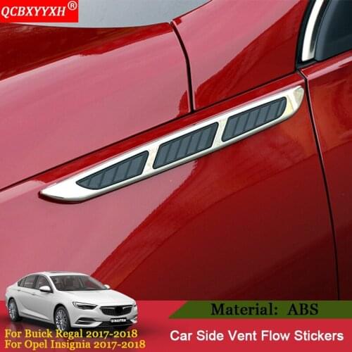 QCBXYYXH Car Styling ABS 2PCS/lot Car Side Vent Flow Stickers External Auto Decoration For Buick Regal 2017 2018 Opel Insignia