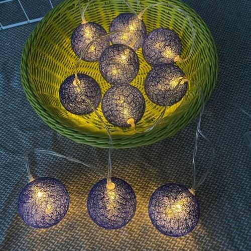 LED Cotton Ball Garland Lights String Christmas Xmas Outdoor Holiday Wedding Party Baby Bed Fairy Lights Decorations