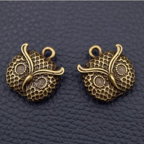 Hip hop owl, 3D owl pendant, Antique Bronze Tone, Raptor Charms, Natural Charms, DIY Accessory, Jewellery Making, A106 6pcs