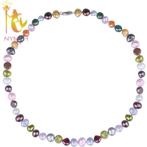 [NYMPH] Baroque Pearl Necklace Pearl Jewelry Real Freshwater Choker Necklace Trendy Fine Gift For Party Women Girl TX206