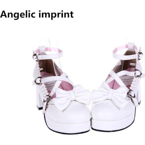 Angelic imprint handmade woman mori girl lolita cosplay shoes lady high thin heels pumps women princess dress party shoes 6cm