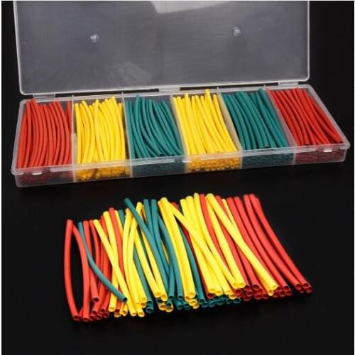 180PCS Mixed Colors Heat Shrink Tube Assortment Wire Wrap Electrical Insulation Kits Yellow Green Red
