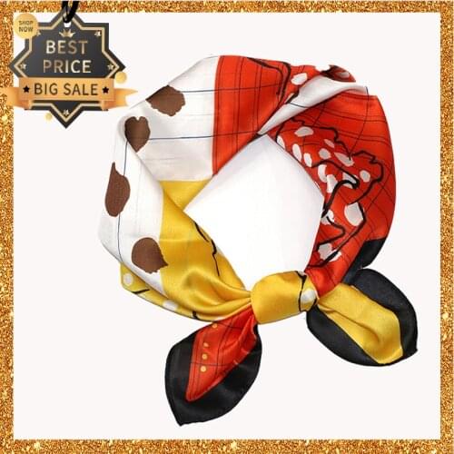 2020 New Print Women Scarf 70cm Square Pashmina Twill Silk Feeling Ladies Kerchief Luxury Scarves Hijab Fashion Shawls and Wraps