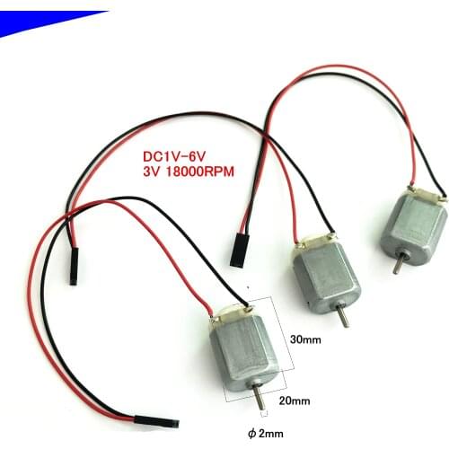3/set 130 DC Motor with wire 3V 18000RPM DIY Robot dc motor, DC 1V--6V Car model motor