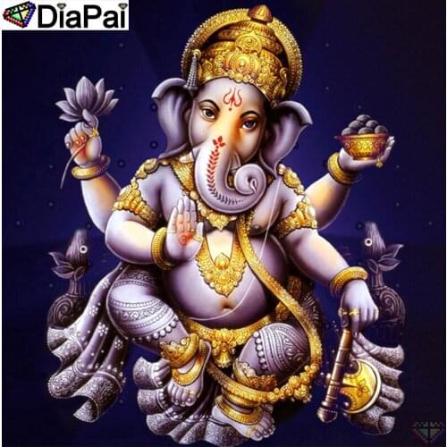 DiaPai 5D DIY Diamond Painting 100% Full Square/Round Drill "Religious elephant" Diamond Embroidery Cross Stitch 3D Decor A18528