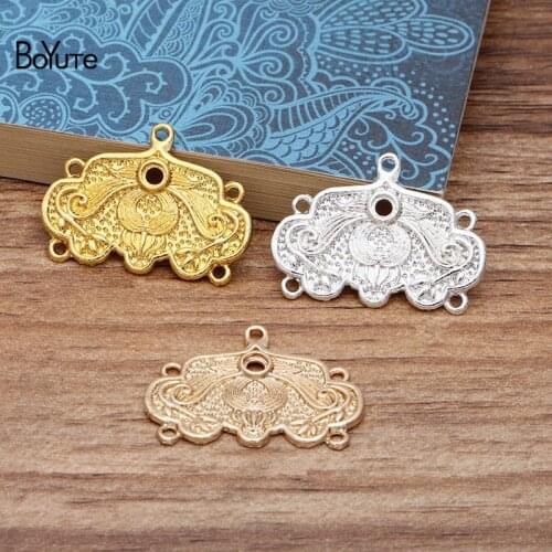 BoYuTe Factory Direct Wholesale (50 Pieces/Lot) Metal Alloy 20*28MM Flower Pendant Diy Hair Jewelry Accessories