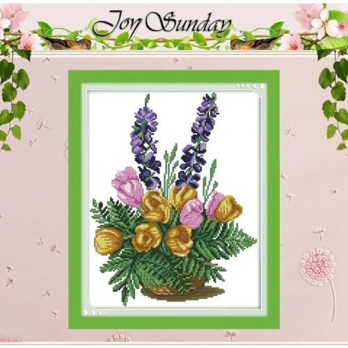 Flower Basket (3) Patterns Counted Cross Stitch 11CT 14CT Cross Stitch Sets Chinese Cross-stitch Kits Embroidery Needlework
