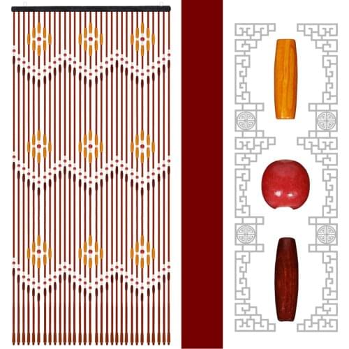 Handmade Wooden Blinds 90x220cm 31 Line Wooden Bead Curtains Fly Screen Gate Divider Sheer For Hallway Living Room Door Window