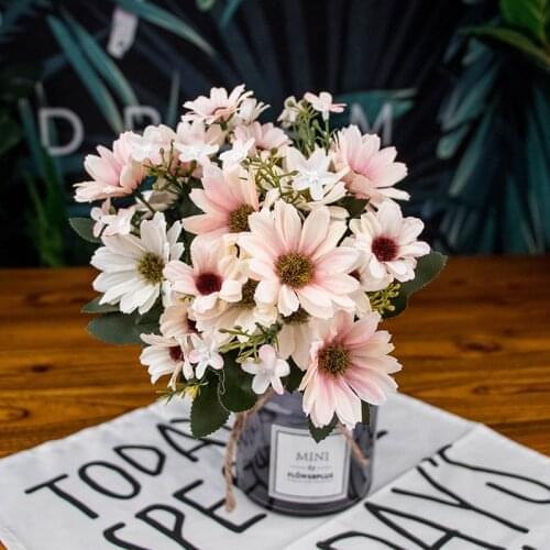 Artificial Fake Artificial Fake Flowers NetNetherlands Chrysanthemum 21 Heads Aster novi-belgii Fake Flower for Store Home Decor