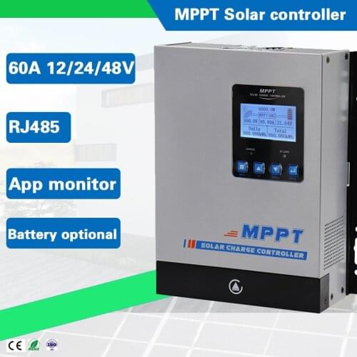 60A MPPT Solar Charge Controller 12V 24V 48V Auto,Max 150VDC Input 3400 Watts Solar Regulator with Temperature Sensor