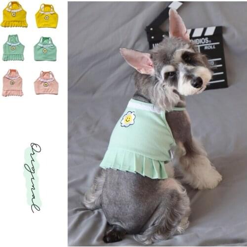Short Dog Vest Skirt Summer Dog Clothes Doggie Puppy Dress Chihuahua Clothing Yorkshire Pomeranian Schnauzer Costume Pet Apparel