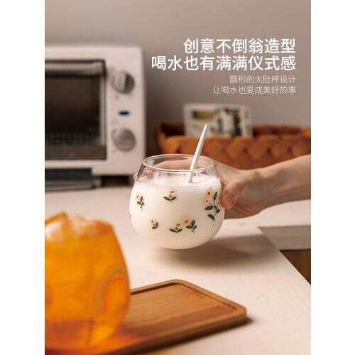 Creative Glass Household Heat-Resistant Cute Weather Tea Cup Drinking Cup Breakfast Milk Cup Glass Cup Cute Water Bottle