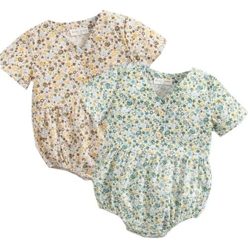 Summer Toddler Baby Girls Clothes Infant Baby Girls Romper Cotton Short sleeve Flower Newborn Baby Girls Jumpsuit