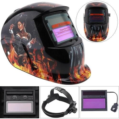 Left Wheel Beauty Adjust Solar Auto Darkening TIG MIG Grinding Welding Helmets Face Mask Electric Welding Mask Weld Cap