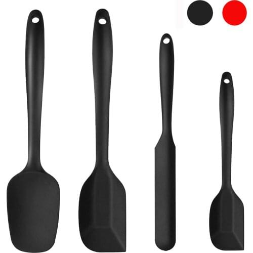 BalleenShiny Food Grade Silicone Spatula 4-Piece Set Multifunctional Non-Stick Rubber Kitchen Spatula for Cooking and Mixing
