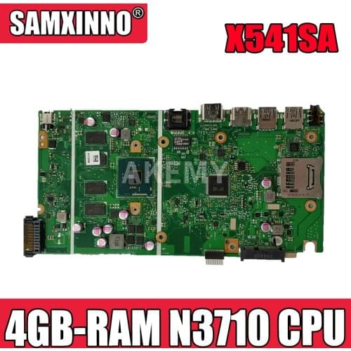 Akemy X541SA Laptop motherboard for ASUS VivoBook Max X541SA F541S original mainboard 4GB-RAM N3710 CPU