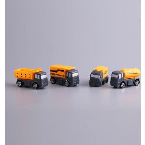 4PCS/Set 6.5cm Model Cars Simulation Van Cake Decoration Vehicle Baking Ornaments Collection Model Boys Birthday Gifts
