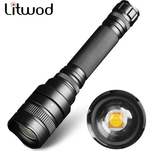Litwod Z25 50000lm Original CREE XHP70.2 32w Powerful Tactical LED flashlight torch zoom lens 2pcs 18650 battery