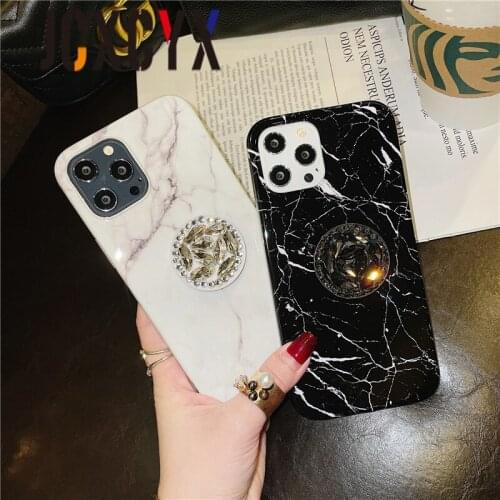 Marble Granite Ring Finger Bracket Stand Holder soft phone case for iphone 12 Pro Max MiNi 11 Pro Max XR X XS 7 8 plus 6 SE 2020