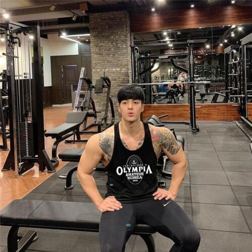 Men New Bodybuilding Tank Tops Gym Workout Fitness Cotton Sleeveless Shirt Running Clothes Stringer Singlet Summer Casual Vest