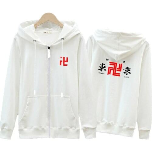 Man hoodies 2021 Anime Tokyo Revengers Hoodie Pullovers Tops Fashion Print Zipper Unisex oversized sweatshirt couple clothes