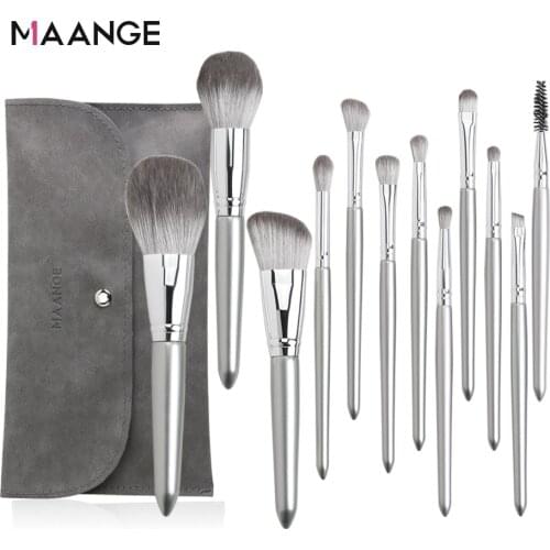 MAANGE 12pcs Makeup Brush Set Eye Brush Beauty Tools Fan Powder Foundation Eyeshadow Contour Beauty Cosmetic For Make Up Tool